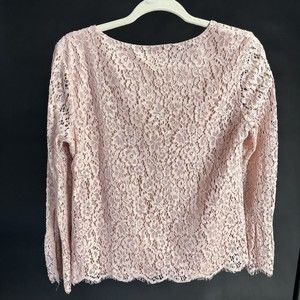 ROSE + OLIVE Women’s Dusty Rose Lace Button Bell Sleeve Blouse Size M Lined